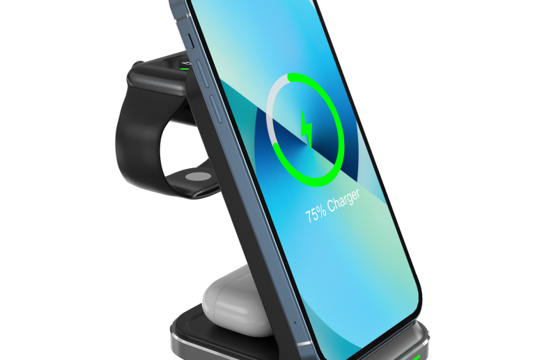 4 in 1 LED Alarm Clock Wireless Charger with Audio (5)